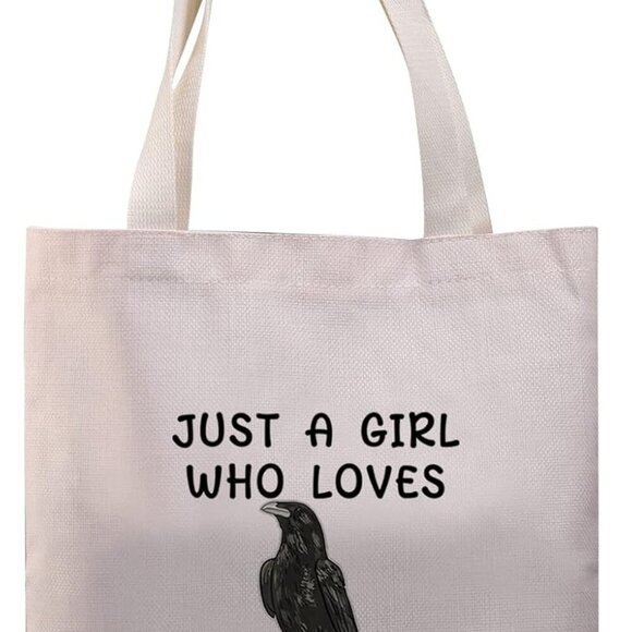 Crow Tote Bag Raven Crow Gift Bird Lover Accessories Waterproof Canvas - Picture 1 of 7